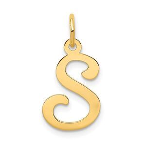14k Yellow Gold, Sophia Collection, Small Script Initial S Pendant